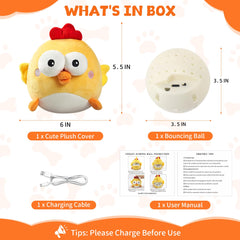 VOXGET squeaky ball inside plush cover adds audible cue during playtime.