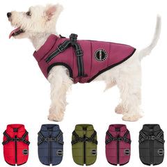 V.PET.B.R dog winter coat front view with warm fleece lining for chilly walks