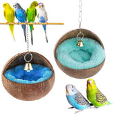 VTurboWay coconut nest 2-pack hanging setup for easy outdoor bird rest.