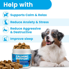 VUN Calming Chews dog eating in a calm moment.