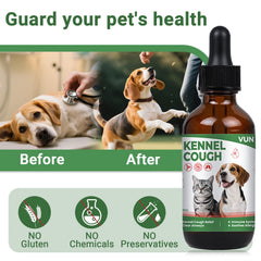VUN Kennel Cough Drop herbal blend ingredients, including licorice and ginger, support respiratory comfort