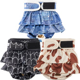 VUNCESSIN reusable dog diapers pack with three XXL patterns for flexible protection.