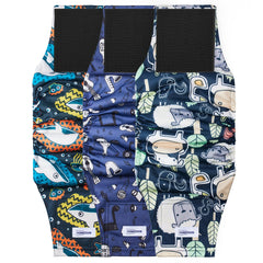 VUNCESSIN washable dog diapers pack 3 patterns for daily wear.