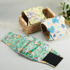 VUNCESSIN polka pattern reusable diaper for small dogs helps prevent accidents.