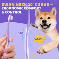 VVHOMIFE toothbrush close-up of ultra-soft bristles for gentle gum care in puppies.