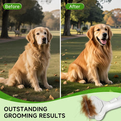 VVWVVW undercoat brush release button enables easy, quick hair removal cleanup