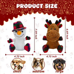 VWPTCHI christmas-deer-snowman toy with squeaker crinkle for festive fetch.