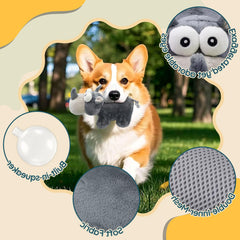 VWPTCHI Rhino double-stitched plush toy resists rough chews for longer life.