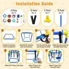 VYNALTIX Puppy Play Gym toys hanging demonstrates varied textures and sounds for sensory engagement