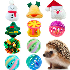VZqola Christmas hedgehog ball bell toy for interactive enrichment and play.
