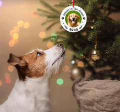 WaaHome dog memorial ornament back view reveals double-sided print for enduring remembrance