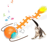 Waaiio interactive cat toy ball with centipede tail swinging to spark chasing instincts