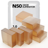 Waatoos N50 Odor Eliminator packaging closeup shows the shelf-ready odor-control solution.