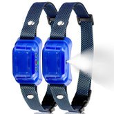 Wacnem Citronella Bark Collar 2-Pack blue front view shows adjustable strap for comfortable fit.
