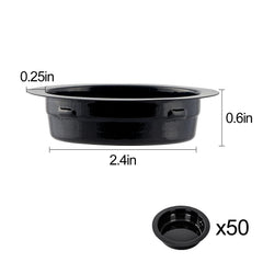 WACOOL acrylic feeding cups close-up, 6-pack for organized feeding.