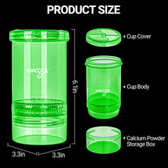 WACOOL TERRA cricket calcium mixer lid closed for mess-free feeding.