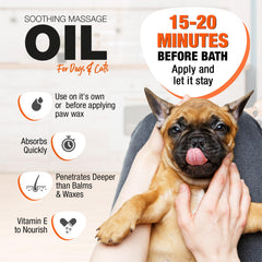 Wagging Tails Soothing Oil on coat after use adds shine.