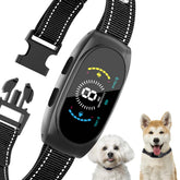 Wagnation Smart Auto Dog Bark Collar on a dog's neck shows humane training with beep and vibration.