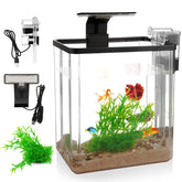 Wagrvuy 1.5-gallon tank front view, space-saving beginner setup for desks.