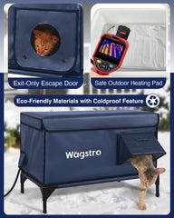 Wagstro top-open dining area with stainless bowl supports easy feeding outdoors.