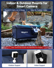 Wagstro weatherproof insulated cat house highlights five-layer fabric for cold-season warmth.