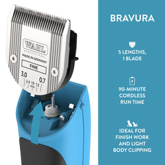 Wahl Bravura charge stand setup suggests quick recharge and readiness.