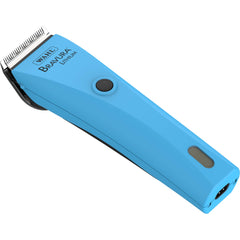 Wahl Bravura turquoise front view highlights comfortable handle for extended grooming sessions.