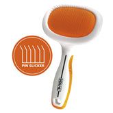 WAHL cepillo grande para mascotas con dientes de acero para eliminar pelo suelto.