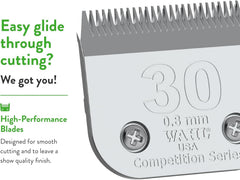 Wahl detachable blade in clipper shows quick-switch capability for grooming.