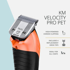 Wahl Pro Animal KM Velocity cat trimming for precise small-area grooming