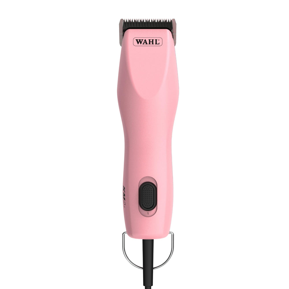 Wahl Pro Animal KM2+ clipper front view demonstrates precise grooming across coats.