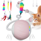 WAKHJAKT automatic moving ball with LED rainbow lights boosts indoor cat engagement