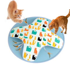 WAKHJAKT cat toy ball front view with LED rainbow lights for interactive play.