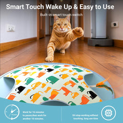 WAKHJAKT cat toy usb charging port image highlighting cordless playtime.