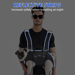 Wakytu dog backpack carrier lumbar pad reduces waist strain for owners.