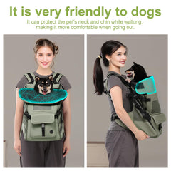 Wakytu dog backpack carrier side view with ergonomic padding for comfort