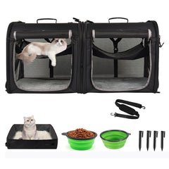 Wakytu portable 2-in-1 pet carrier full setup for travel and comfort