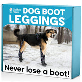 Walkee Paws connected boots on a dog protect paws during muddy walks.