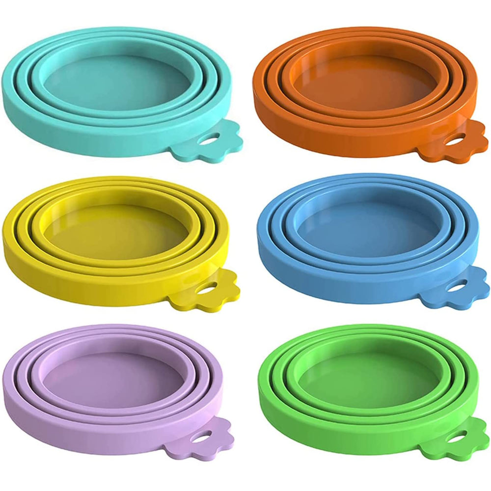 WANBAO pet can lid set in colorful close-up demonstrating sealing.