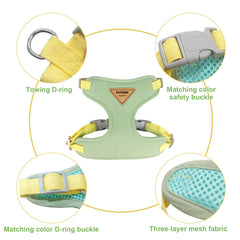 Wanheart cat harness green breathable mesh keeps your cat cool during walks.