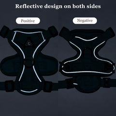 Wanheart Emerald L harness with reflective edges enhances nighttime safety.