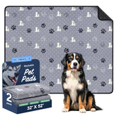 WanpeeGoo washable pee pads 2-pack on dog mat, ideal for training and floor protection.