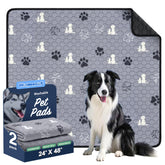 WanpeeGoo washable pee pad 2-pack; secure and reusable for puppy training.