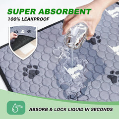 WanpeeGoo 24x24 grey top-surface pee pad provides comfortable space for puppies.