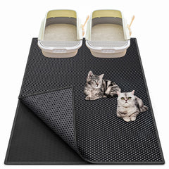 Waretary cat litter mat top view helps reduce litter tracking around the box.