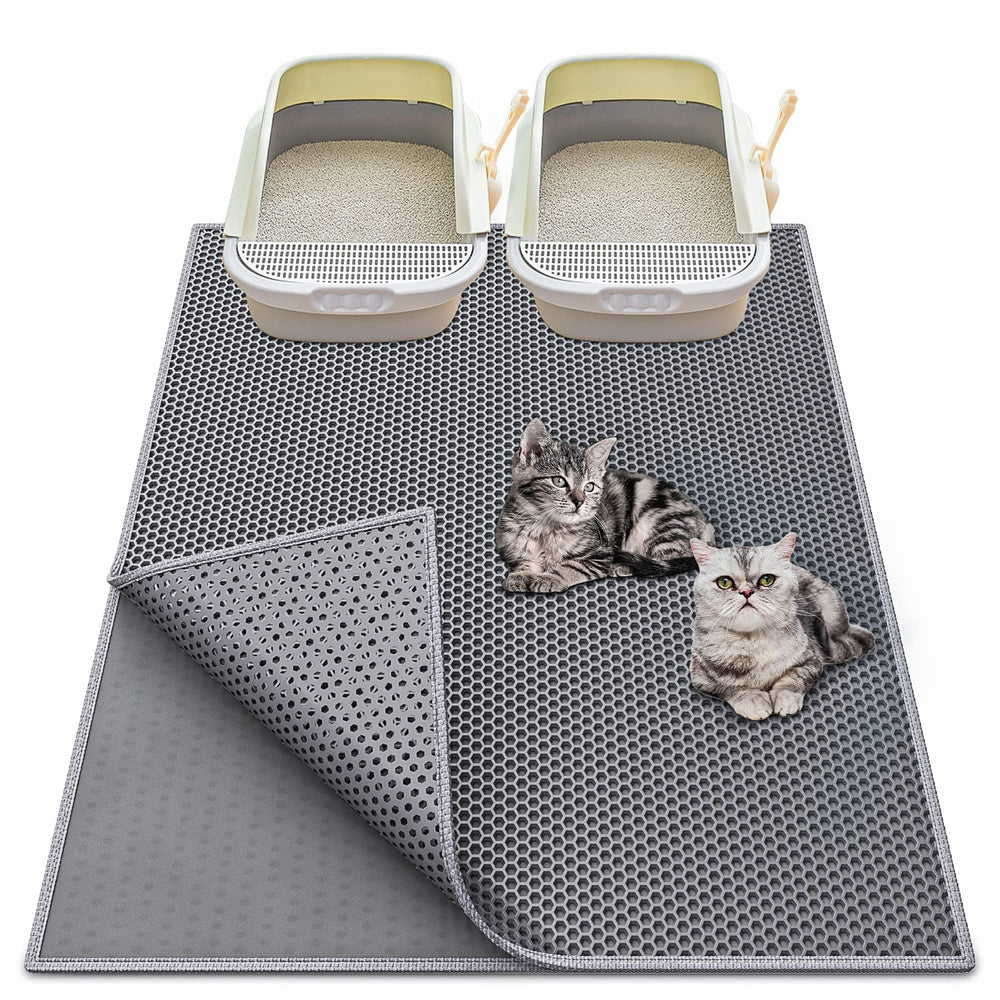 Waretary cat litter mat 36x30 traps litter at the source to reduce tracking.