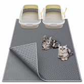 Waretary cat litter mat 36x30 traps litter at the source to reduce tracking.