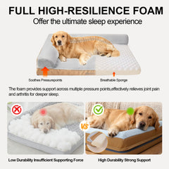 WARKEY heated dog bed memory-foam-core cushions joints with stable support