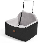 WarmInsula dog car seat front view with safety belt for secure travel