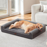 Warmrest orthopedic dog bed with high-density foam for supported joints and comfortable resting.